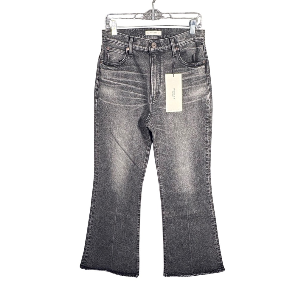 Moussy Vintage MVS Black Flare Jeans High Rise Faded Womens 29 NEW